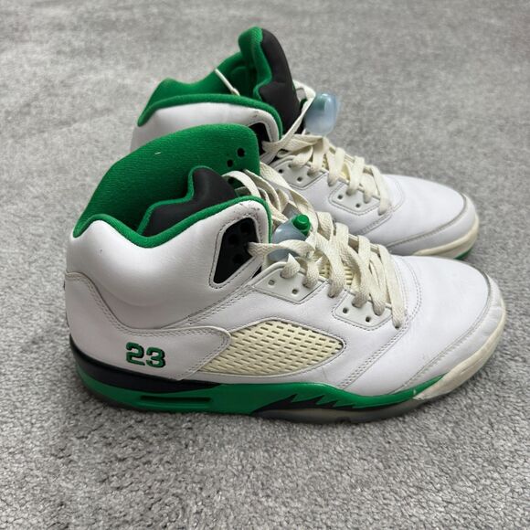 Nike Air Jordan 5 Retro Basketball Sneakers Shoes Mens 11.5 Lucky Green White main image 10